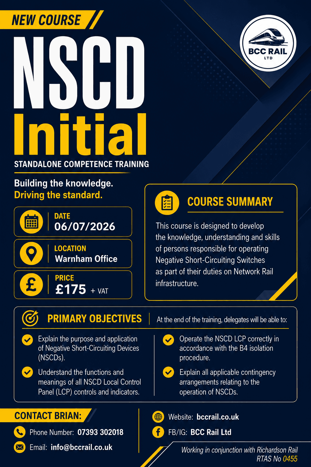 NSCD Initial course poster